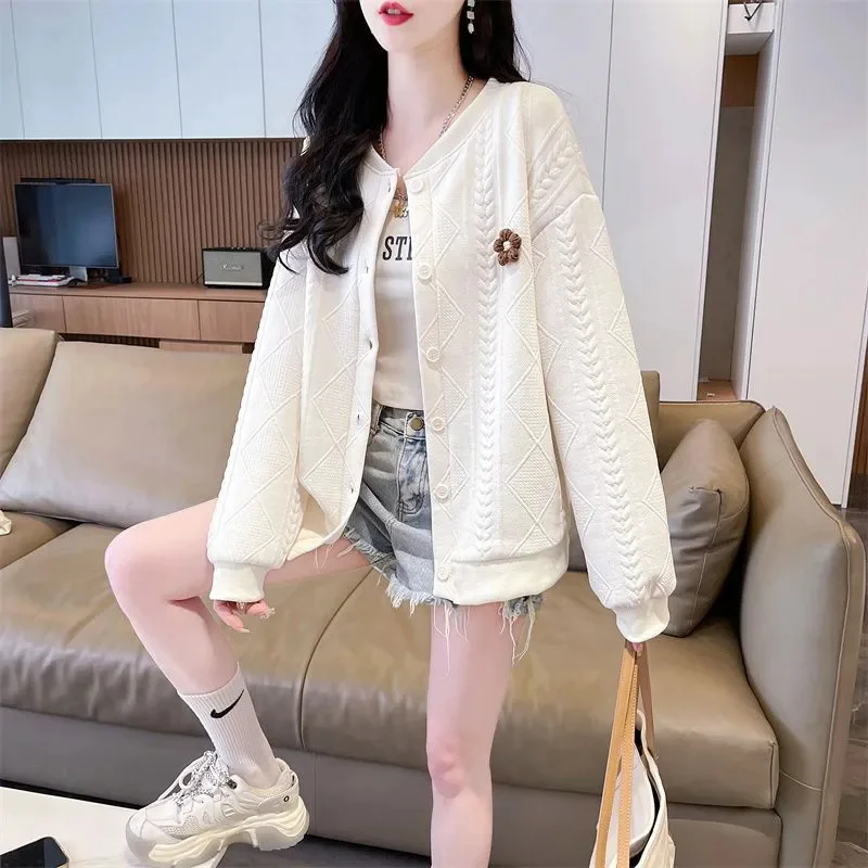 Women's Small Fragrant Style Jacket Top Cardigan Spring Autumn Thin Korean Style Loose Versatile Hooded Hoodie Coat Outerwear
Women's Small Fragrant Style Jacket Top Cardigan Spring Autumn Thin Korean Style Loose Versatile Hooded Hoodie Coat Outerwear