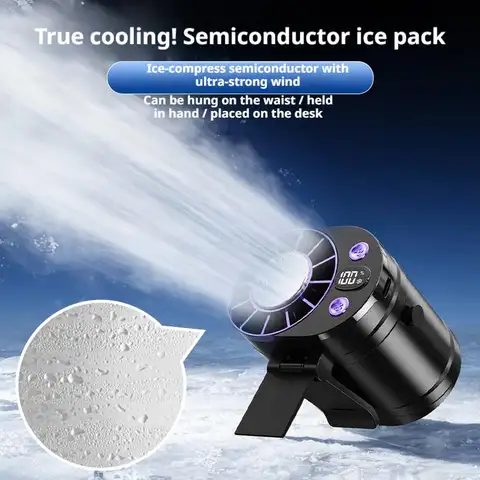 Waist Clip-on Fan with Semiconductor Cooling, Portable Mini Air Conditioner, Rechargeable Cooling Fan for Outdoor Working Hiking