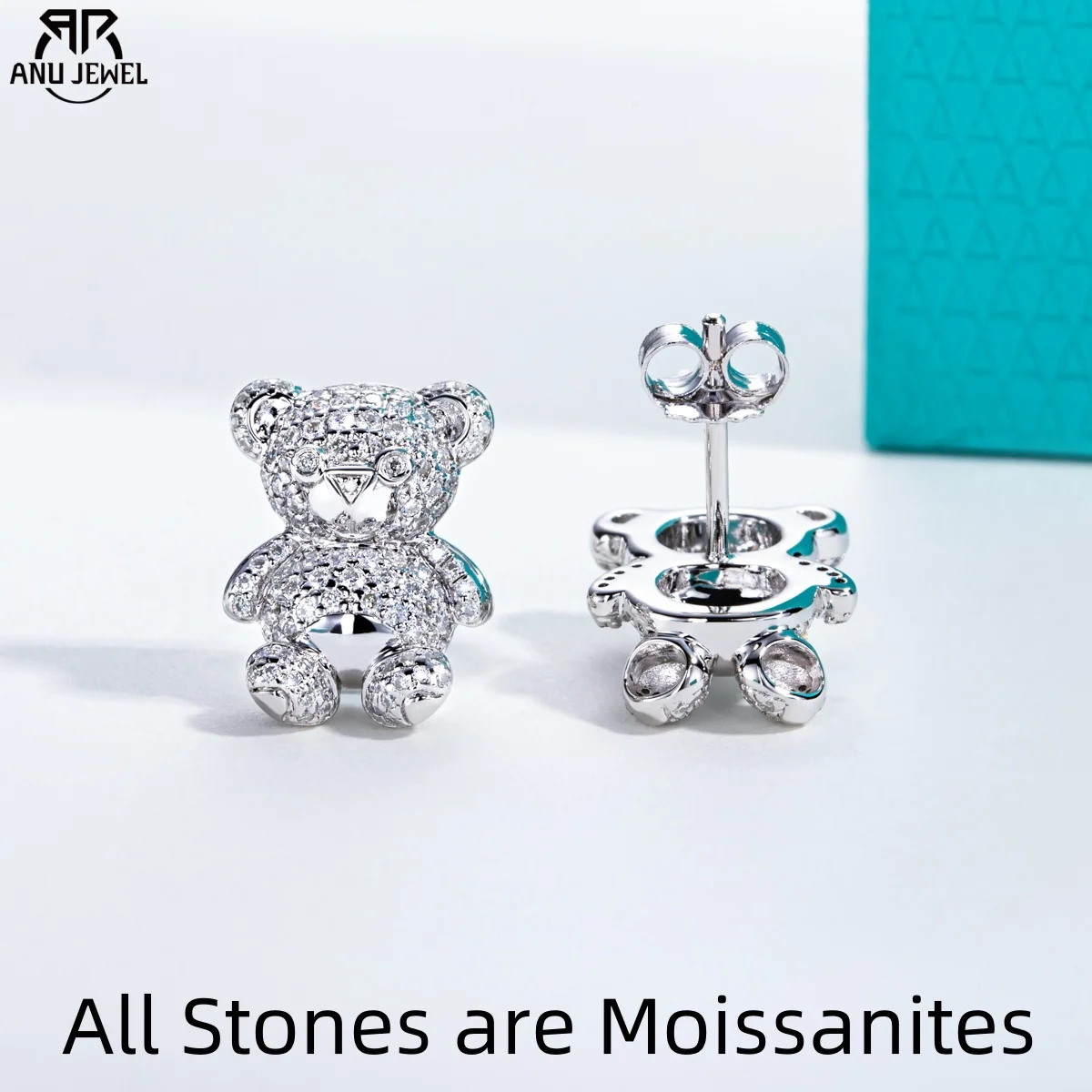 AnuJewel Moissanites Bear Earrings 925 Sterling Silver D Color VVS1 Moissanite Stud Earrings for Woman Jewelry Wholesale
AnuJewel Moissanites Bear Earrings 925 Sterling Silver D Color VVS1 Moissanite Stud Earrings for Woman Jewelry Wholesale