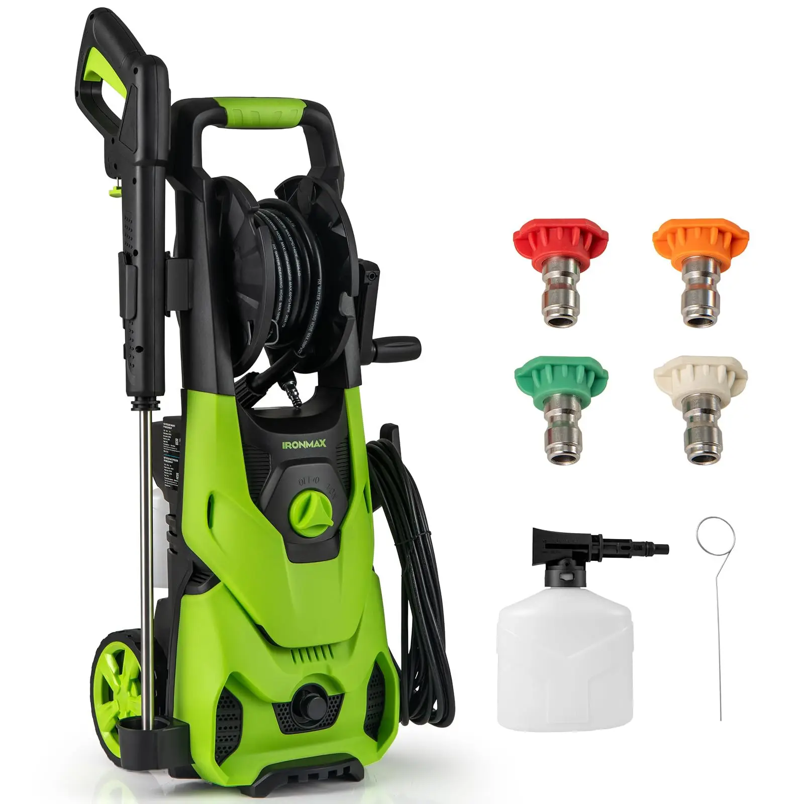Portable Electric Power Washer 2150 PSI 1.2 GPM With 4 Quick-Connect Nozzles, Foam Cannon, 35.5Ft Cord And 17.5Ft Hose For Car
Portable Electric Power Washer 2150 PSI 1.2 GPM With 4 Quick-Connect Nozzles, Foam Cannon, 35.5Ft Cord And 17.5Ft Hose For Car