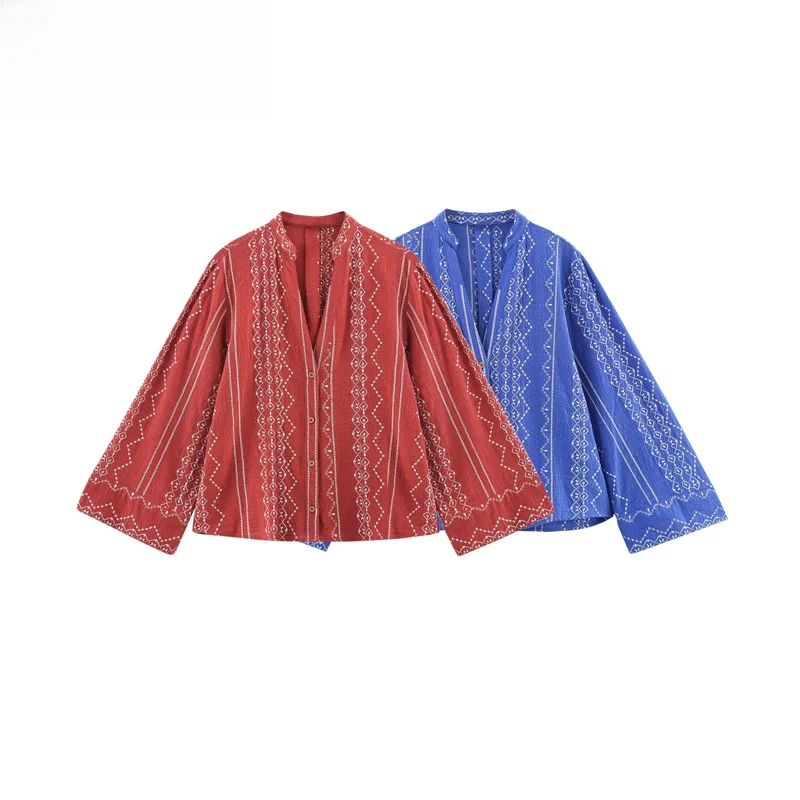 ZBZR Spring New Women's Casual irt Faion V-ne Embroidered Long Sve Original Design Loose Fit Polyester Fiber
ZBZR Spring New Women's Casual irt Faion V-ne Embroidered Long Sve Original Design Loose Fit Polyester Fiber