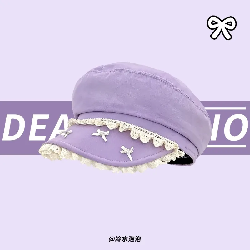 Japanese Sweet Bow Lace Design Flat Top Berets Cap Y2K Spring Summer Literary and Artistic Versatile Cute Painter Hats Woman
Japanese Sweet Bow Lace Design Flat Top Berets Cap Y2K Spring Summer Literary and Artistic Versatile Cute Painter Hats Woman