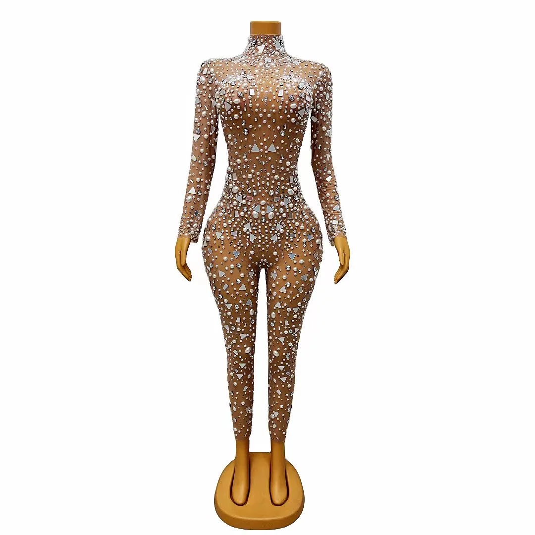 New Sparkly AB Crystals Jumpsuit Sexy Mesh See Through Rhinestones Bodysuit Rompers Stage Birthday Dance Evening Outfit mantian
New Sparkly AB Crystals Jumpsuit Sexy Mesh See Through Rhinestones Bodysuit Rompers Stage Birthday Dance Evening Outfit mantian