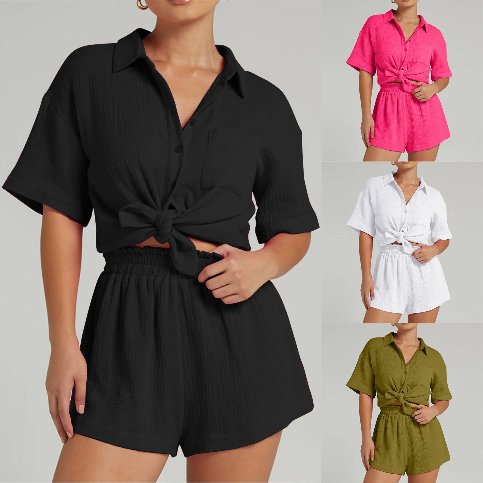 2 Piece Outfits For Women Sets Pajama Sets Long Sleeve Button Down Oversized Shirts And Shorts Fall Tracksuit to Piece Swimsuit
2 Piece Outfits For Women Sets Pajama Sets Long Sleeve Button Down Oversized Shirts And Shorts Fall Tracksuit to Piece Swimsuit