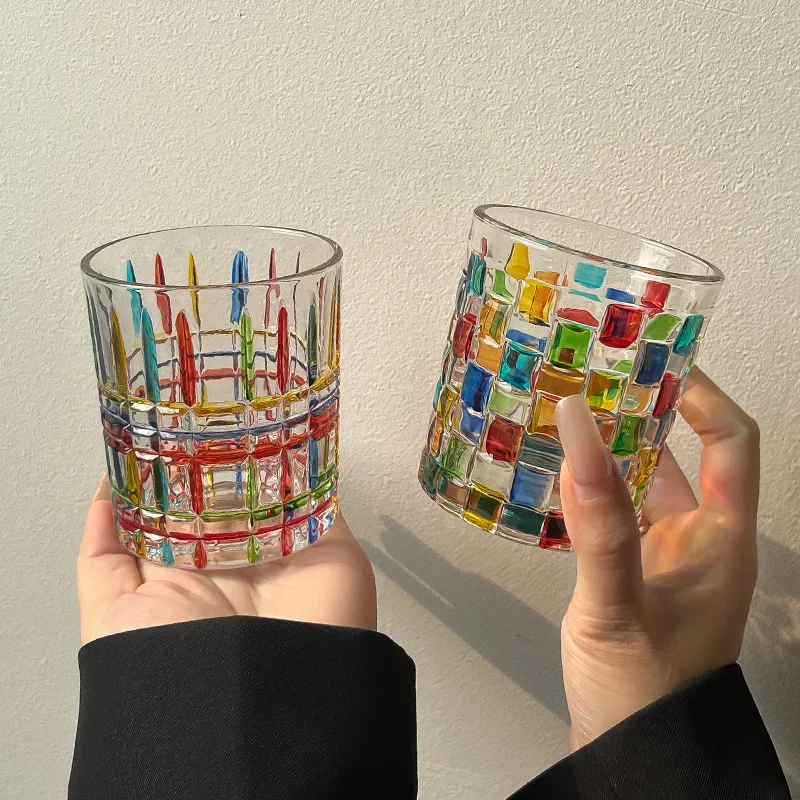 European Style Colored Painted Crystal Glass Whiskey Cup, Household Water Cup, Tea Cup, Colored Woven Grain Glass Water Cp
European Style Colored Painted Crystal Glass Whiskey Cup, Household Water Cup, Tea Cup, Colored Woven Grain Glass Water Cp