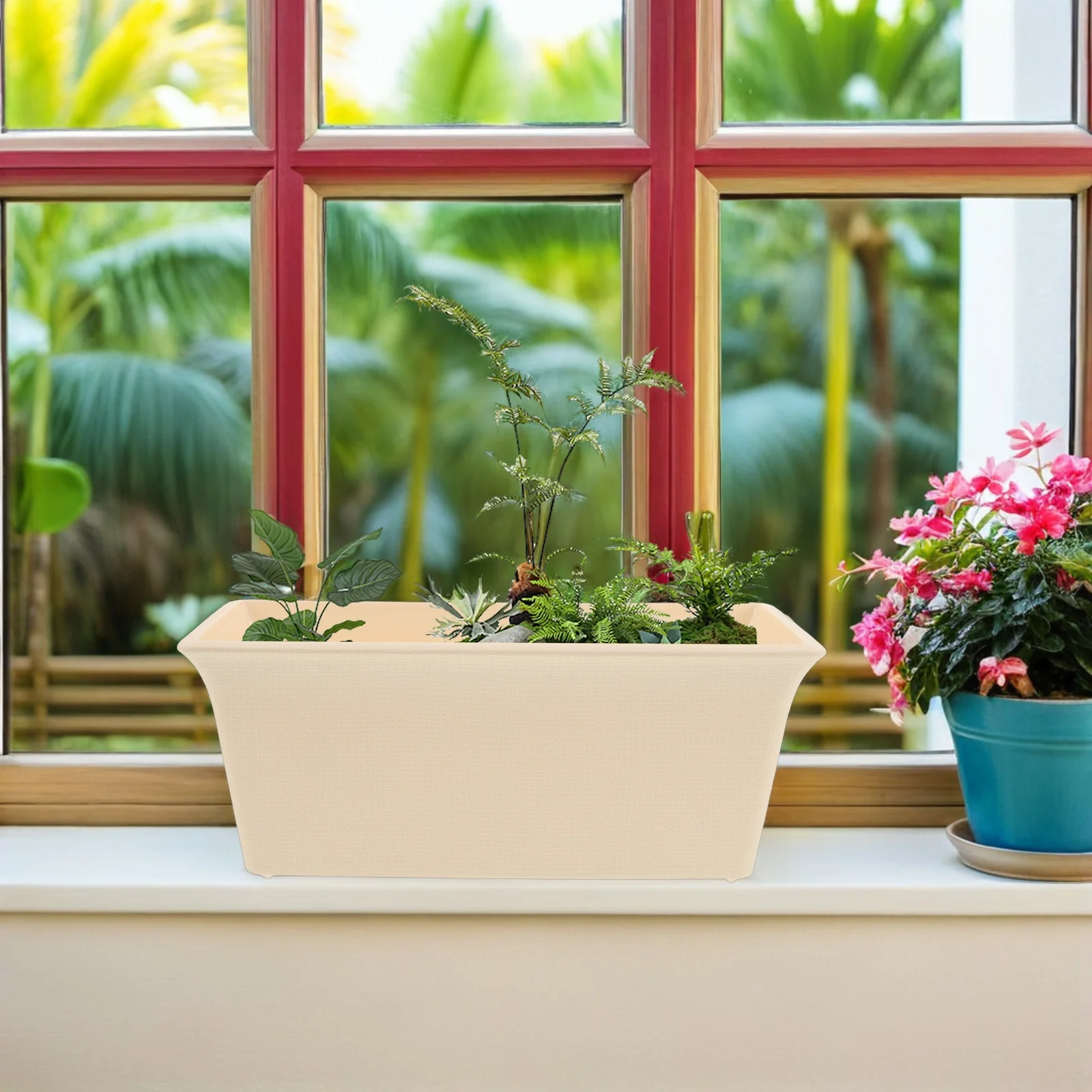 Long Rectangle Planter Box Premium Plastic For Balcony Windowsill Patio Herb Vegetable Flower Garden Indoor Outdoor Use
Long Rectangle Planter Box Premium Plastic For Balcony Windowsill Patio Herb Vegetable Flower Garden Indoor Outdoor Use