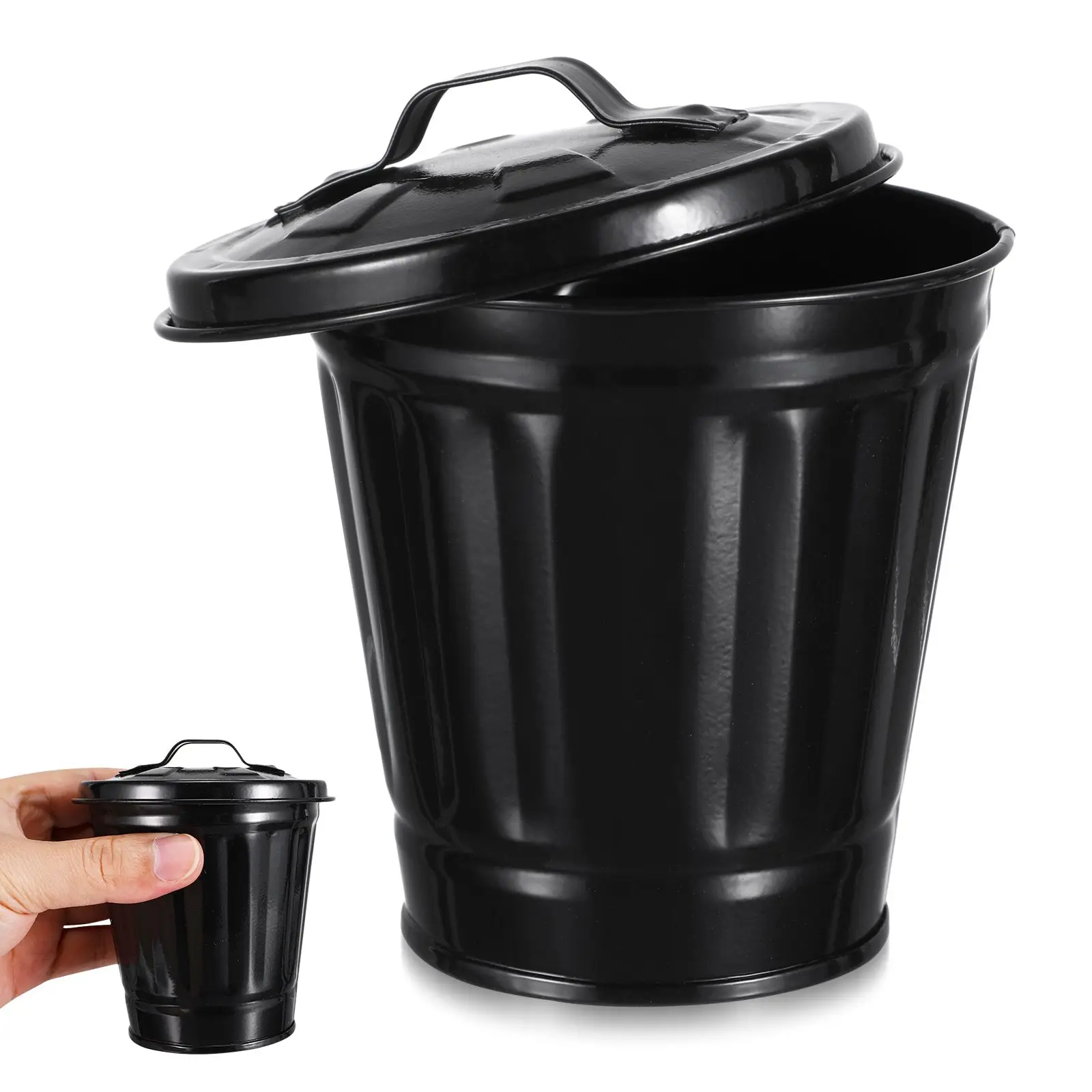 Lidged Trash Can Small Cute with Garbage Vase Lidded Pail Desktop Iron Decorative Bin Office
Lidged Trash Can Small Cute with Garbage Vase Lidded Pail Desktop Iron Decorative Bin Office