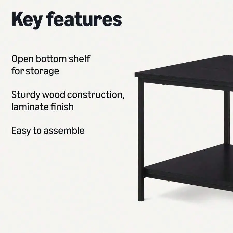 Rectangular Coffee Table With Bottom Shelf, Living Room Centre Table, Wooden Black, 19.9 Dx 31.5x 16.5 H
Rectangular Coffee Table With Bottom Shelf, Living Room Centre Table, Wooden Black, 19.9 Dx 31.5x 16.5 H