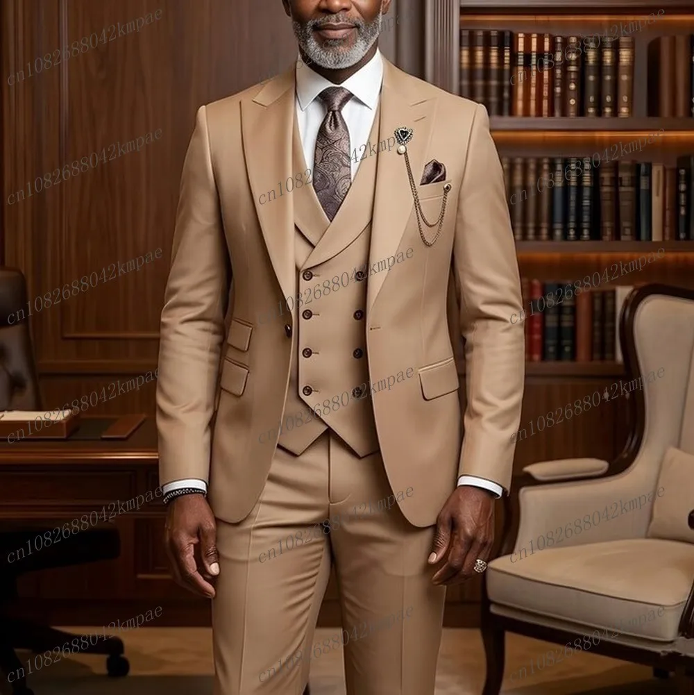 New Beige Men Suit Formal Groom Groomsman Wedding Party Prom Business Male Tuxedos 3 Piece Set Blazer Vest Pants
New Beige Men Suit Formal Groom Groomsman Wedding Party Prom Business Male Tuxedos 3 Piece Set Blazer Vest Pants
