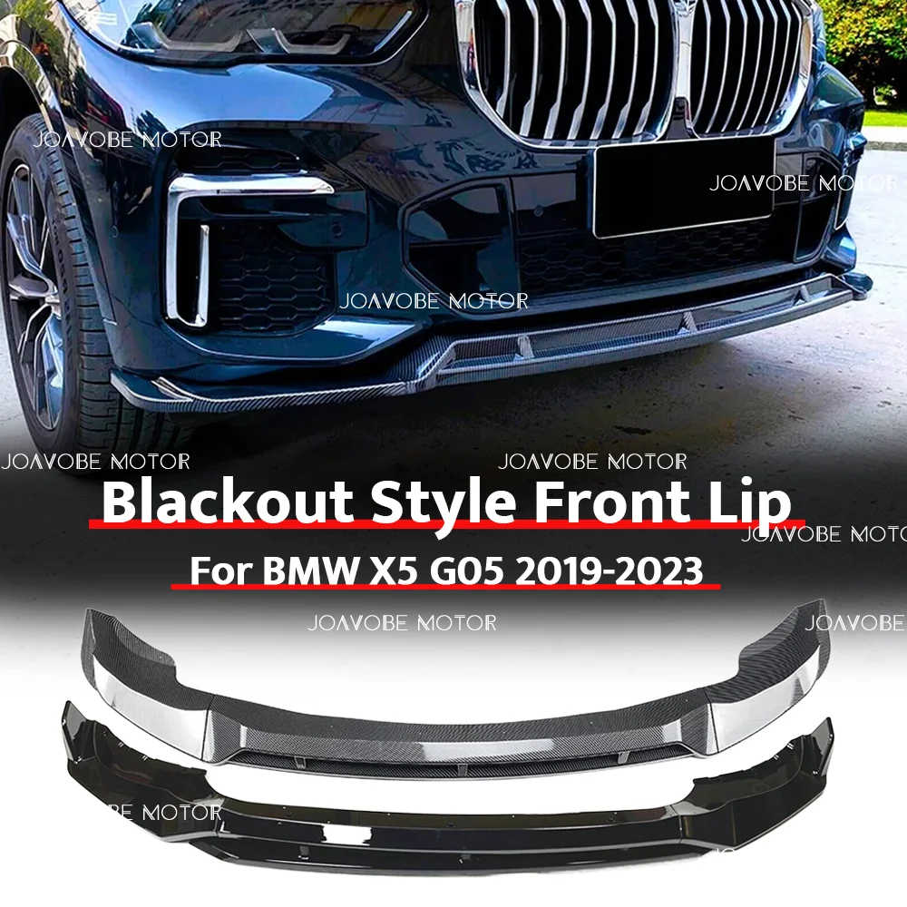 Glossy Carbon Fiber Look Glossy Black 3-Piece Blackout Style Front Bumper Lip Spoiler For BMW G05 X5 2019-2023
Glossy Carbon Fiber Look Glossy Black 3-Piece Blackout Style Front Bumper Lip Spoiler For BMW G05 X5 2019-2023