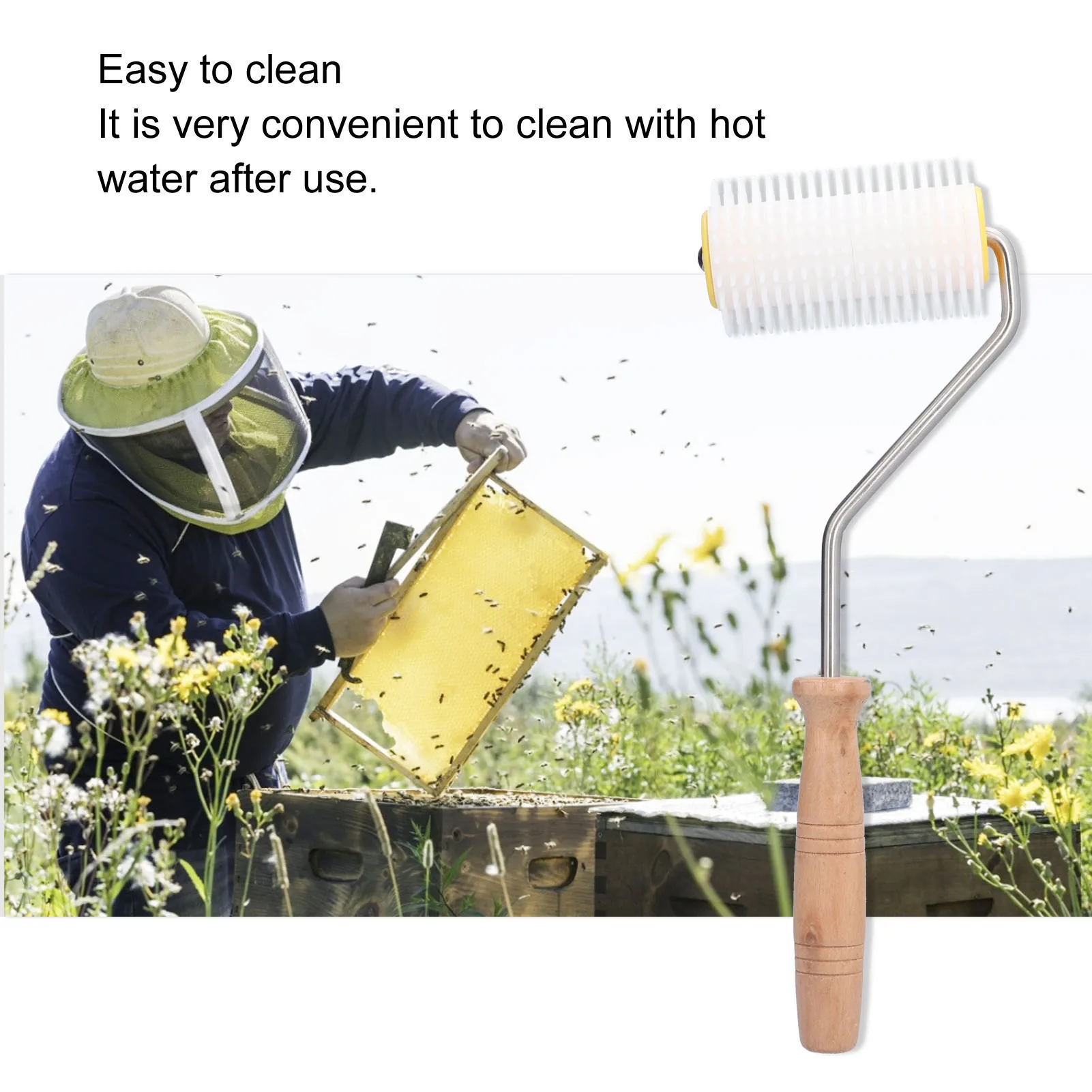 Uncapping Needle Roller Honey Roller Plastic Honey Uncapping Roller with Wooden Handle Beehive Extracting Roller Beekeeping Tool
Uncapping Needle Roller Honey Roller Plastic Honey Uncapping Roller with Wooden Handle Beehive Extracting Roller Beekeeping Tool