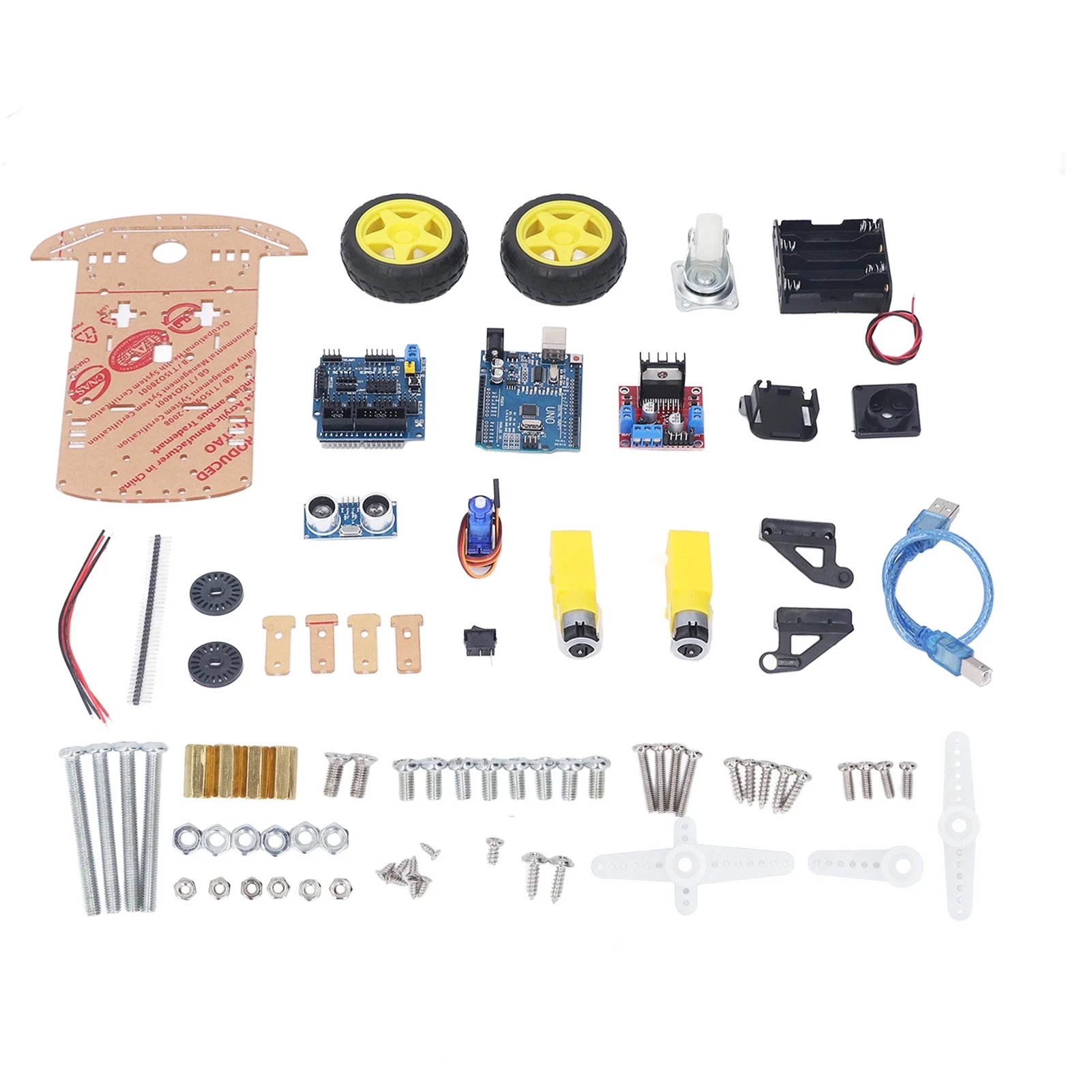 Smart Robot Car Chassis Kit DIY Programmable Development Board 2WD Ultrasonic with Motor MCU
Smart Robot Car Chassis Kit DIY Programmable Development Board 2WD Ultrasonic with Motor MCU