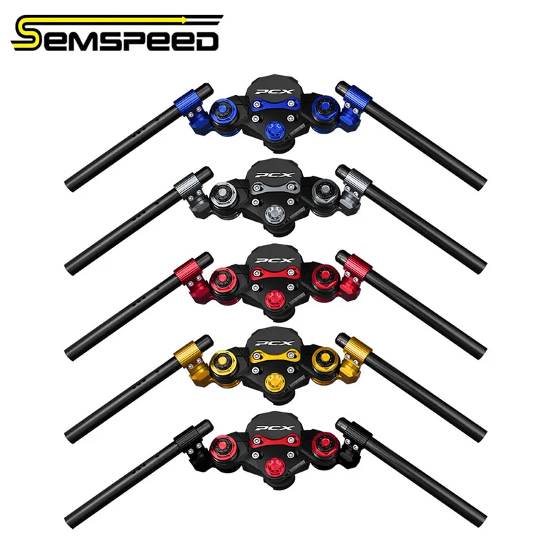 SEMSPEED CNC Aluminum Motorcycle Clip-on Handlebar Set Adjustable Steering Stem For HONDA PCX 160 155 125 2022-2025 2023 2024 
SEMSPEED CNC Aluminum Motorcycle Clip-on Handlebar Set Adjustable Steering Stem For HONDA PCX 160 155 125 2022-2025 2023 2024