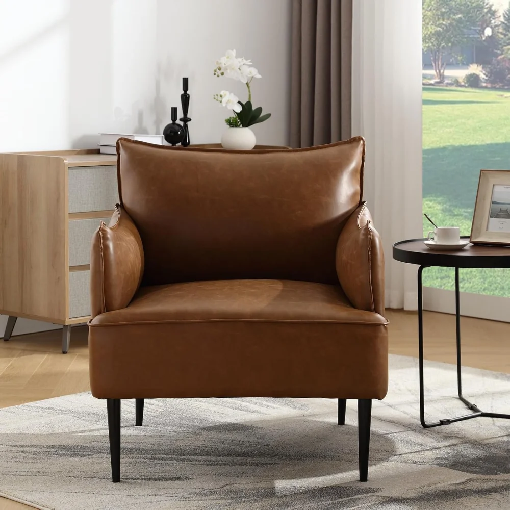 Mid Century Modern Accent Chair Armchair, Brown PU Leather Living Room Chair Sofa
Mid Century Modern Accent Chair Armchair, Brown PU Leather Living Room Chair Sofa