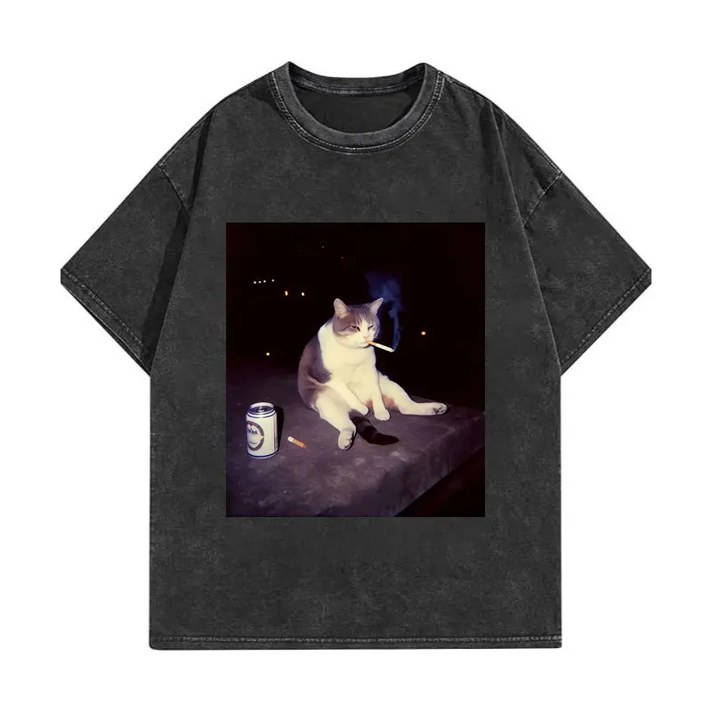 Vintage Washed Funny Smoking Cat Meme Graphic T Shirt High Quality Fashion Oversized T-shirts Unisex Casual Short Sleeve T-shirt
Vintage Washed Funny Smoking Cat Meme Graphic T Shirt High Quality Fashion Oversized T-shirts Unisex Casual Short Sleeve T-shirt