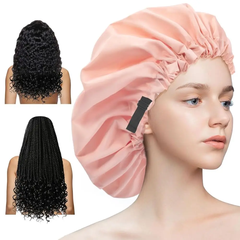 Shower Cap,Extra Adjustable Shower Caps for Women Double-Layer Waterproof Reusable Hair Cap, Large Hair Cap for All Hair,for
Shower Cap,Extra Adjustable Shower Caps for Women Double-Layer Waterproof Reusable Hair Cap, Large Hair Cap for All Hair,for