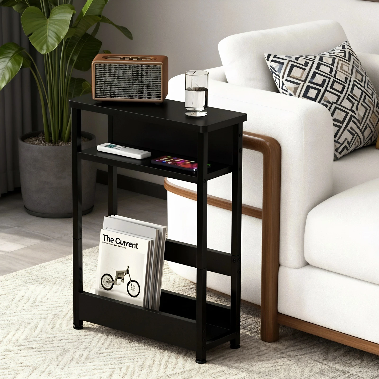 Slim Side Table 3-Tier Narrow Bedside Table, End Table for Small Spaces Space Saving for Living Room, Bedroom, Study 46x20x64cm
Slim Side Table 3-Tier Narrow Bedside Table, End Table for Small Spaces Space Saving for Living Room, Bedroom, Study 46x20x64cm