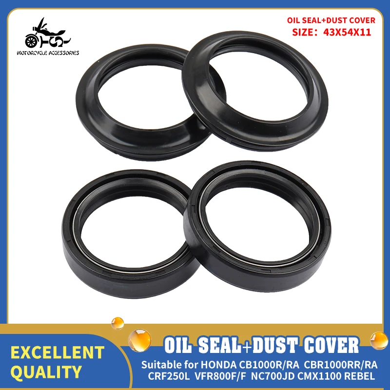 SJ 43X54X11 Motorcycle Accessories Front Fork Shock Absorber Oil Seal Dustproof Waterproof For HONDA CB1000R/RA CRF250L NC700JD
SJ 43X54X11 Motorcycle Accessories Front Fork Shock Absorber Oil Seal Dustproof Waterproof For HONDA CB1000R/RA CRF250L NC700JD