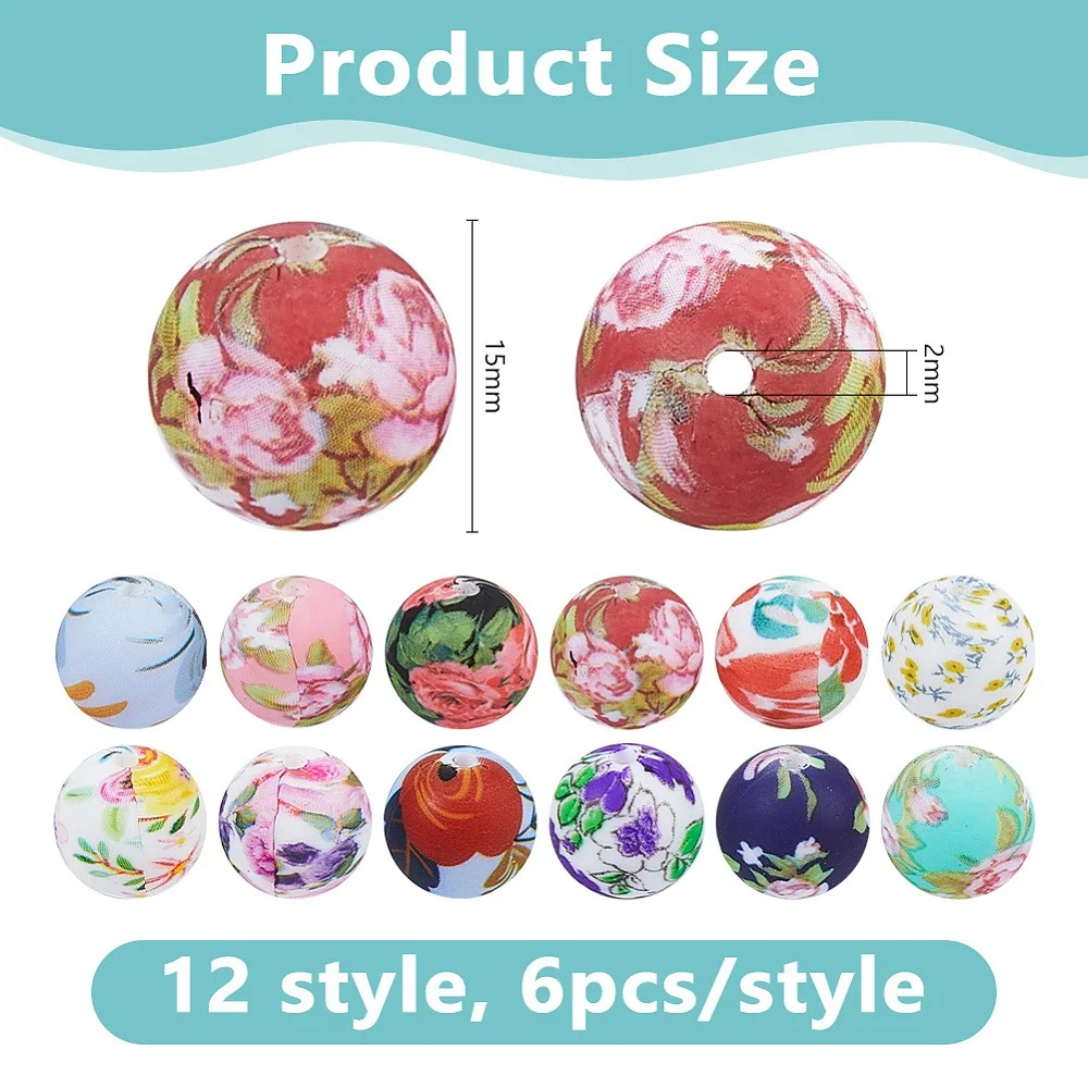 60Pcs 12 Colors Printed Round Focal Beads Mixed Color 15mm Hole: 2mm 5pcs/color
60Pcs 12 Colors Printed Round Focal Beads Mixed Color 15mm Hole: 2mm 5pcs/color