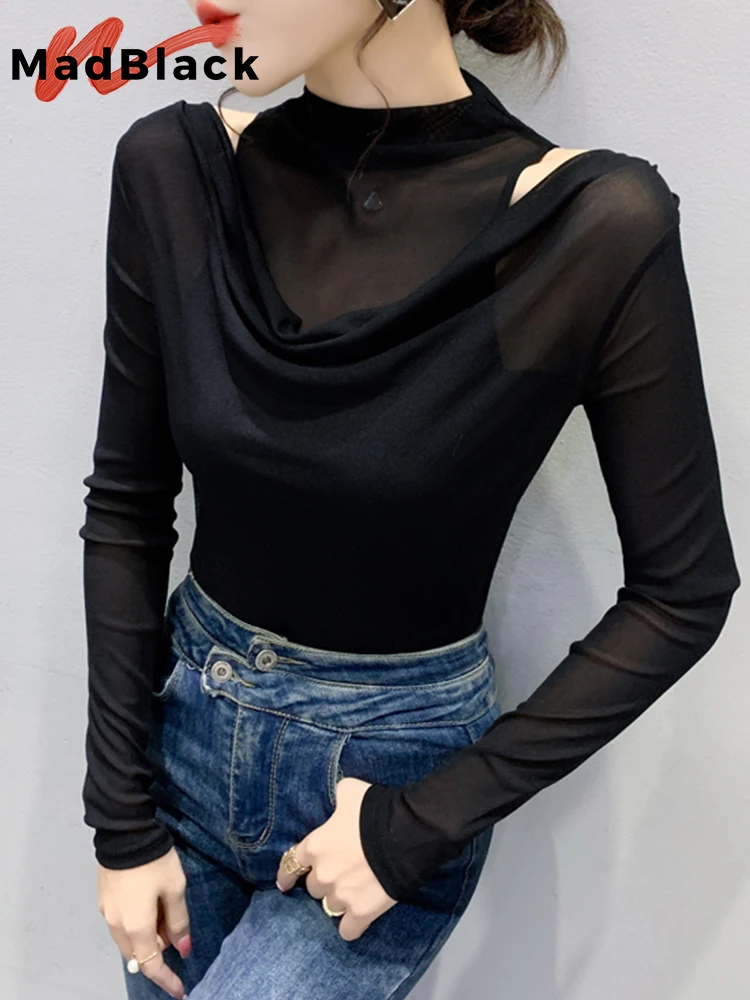 MadBlack Spring European Clothes Mesh T-Shirt Sexy Hollow Out Patchwork Women Tops Long Sleeve 2022 Bottoming Shirt Tees T1D829A
MadBlack Spring European Clothes Mesh T-Shirt Sexy Hollow Out Patchwork Women Tops Long Sleeve 2022 Bottoming Shirt Tees T1D829A