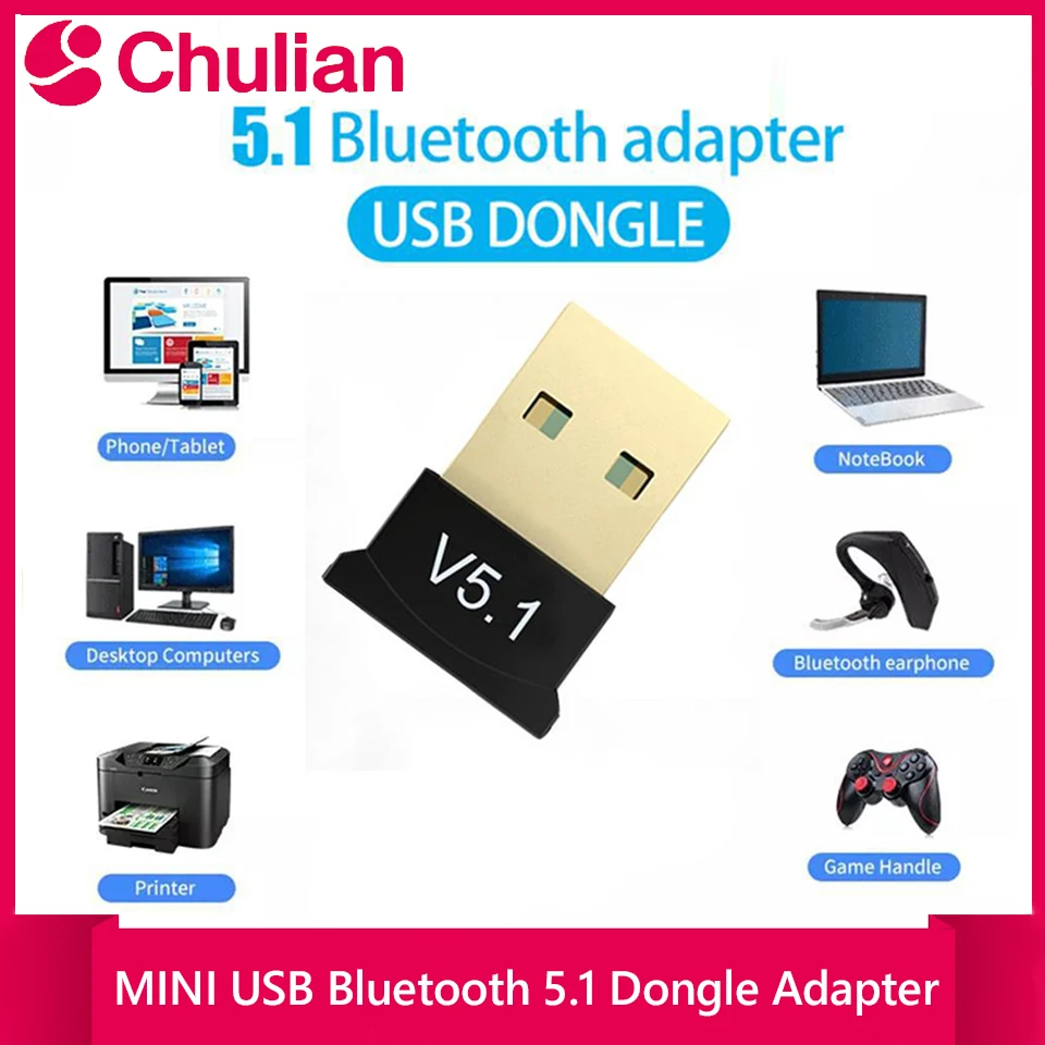 MINI USB Bluetooth 5.1 Dongle Adapter for PC Laptop Mouse Keyboard Tablet Phone Printer Game Speaker Wireless Transmit Receiver
MINI USB Bluetooth 5.1 Dongle Adapter for PC Laptop Mouse Keyboard Tablet Phone Printer Game Speaker Wireless Transmit Receiver