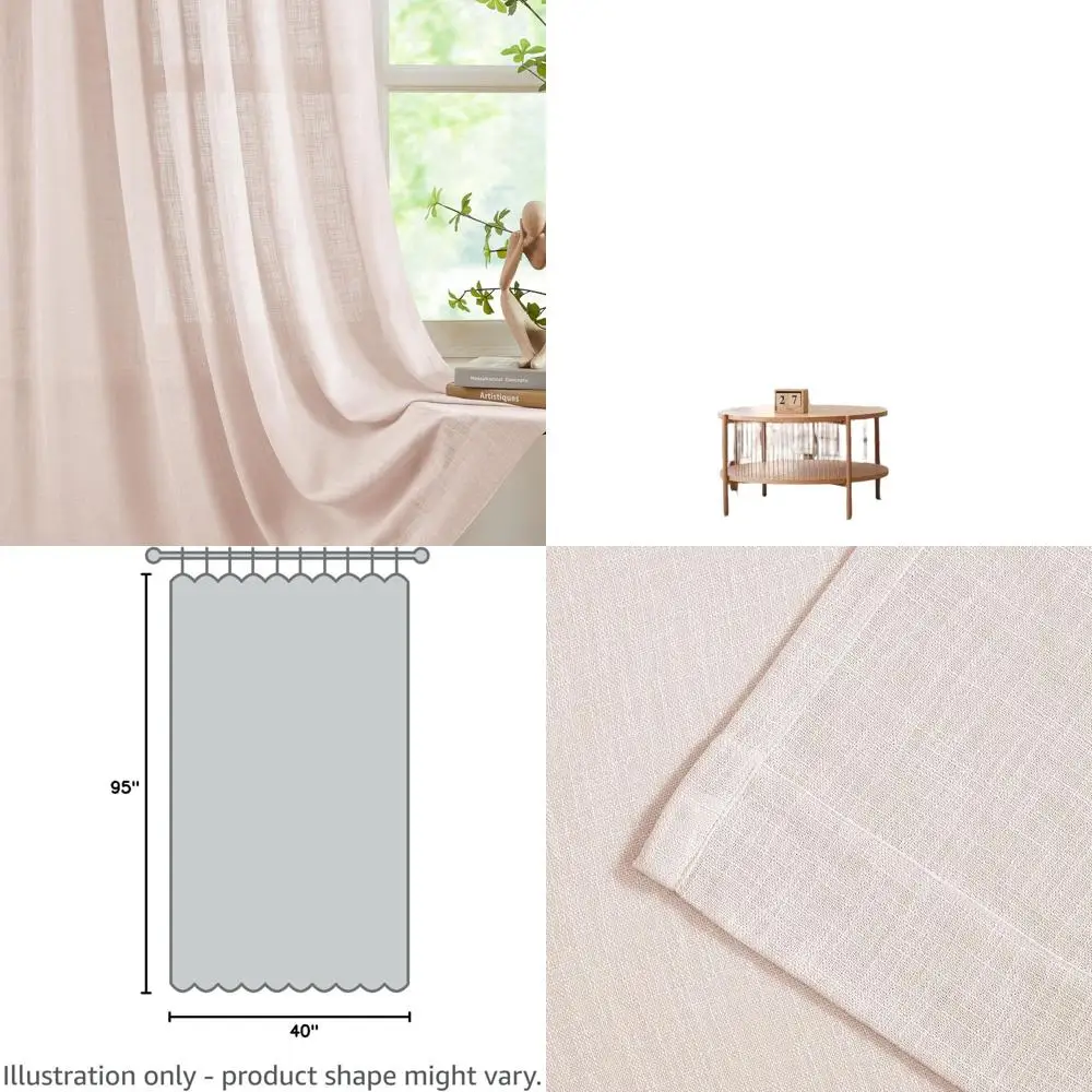95 Light Filtering Semi-Sheer Curtain Panels, Boho Textured Drapes for Bedroom and Living Room, 40 W x 95 L Set of 2
95 Light Filtering Semi-Sheer Curtain Panels, Boho Textured Drapes for Bedroom and Living Room, 40 W x 95 L Set of 2