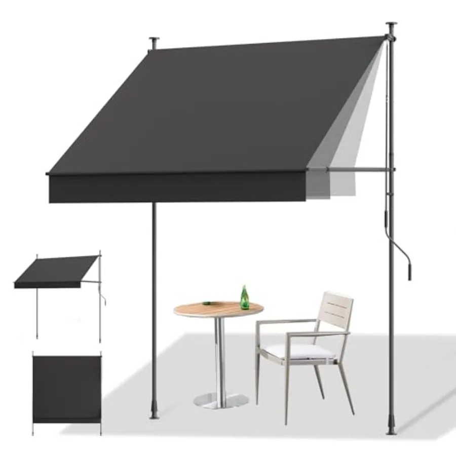Manual Retractable Awning for Outdoor Patio, Aluminum Frame with Beige Fabric, Height Adjustable 82118 in, Width Adjustable 475
Manual Retractable Awning for Outdoor Patio, Aluminum Frame with Beige Fabric, Height Adjustable 82118 in, Width Adjustable 475