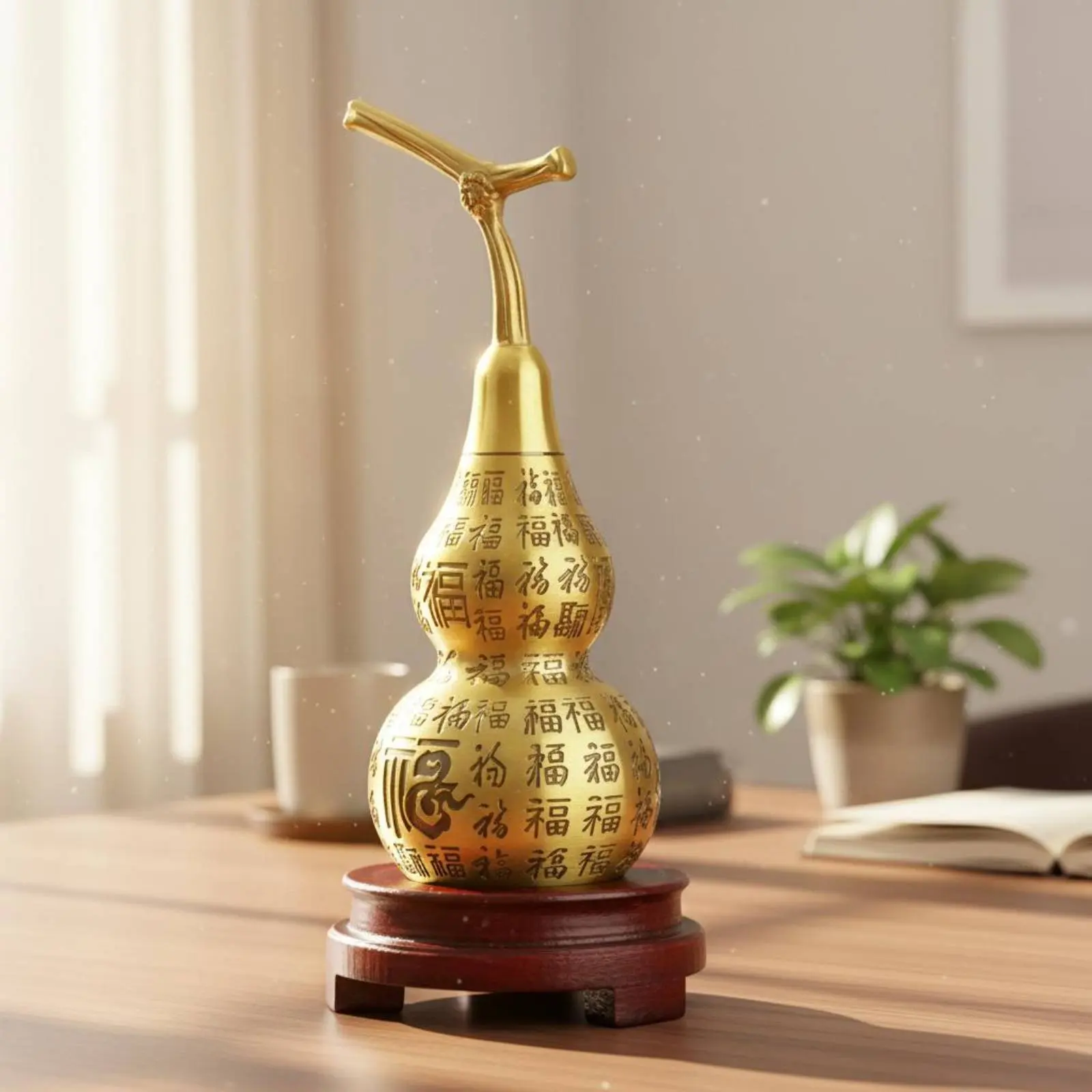 Brass Gourd Figurine Good Luck Symbol Feng Shui Hulu Decoration Chinese Blessing Gourd Traditional Craftsmanship
Brass Gourd Figurine Good Luck Symbol Feng Shui Hulu Decoration Chinese Blessing Gourd Traditional Craftsmanship
