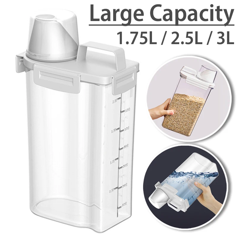 1PC Sealed Storage Container 1.75L/2.5L/3L Portable Food Storage Box with Lid Suitable for Storing Grains Flour Rice for Kitchen
1PC Sealed Storage Container 1.75L/2.5L/3L Portable Food Storage Box with Lid Suitable for Storing Grains Flour Rice for Kitchen