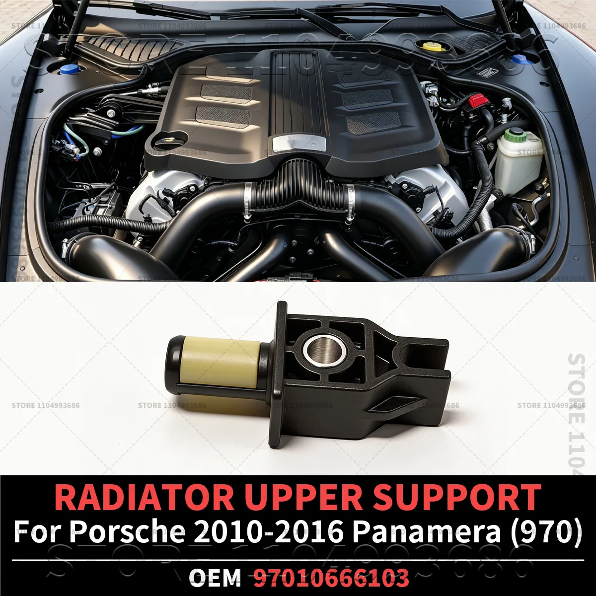 For Porsche 2010 2011 2012 2013 2014 2015 2016 Panamera Base 4S Executive Turbo S (970) RADIATORUPPER SUPPORT OEM 97010666103
For Porsche 2010 2011 2012 2013 2014 2015 2016 Panamera Base 4S Executive Turbo S (970) RADIATORUPPER SUPPORT OEM 97010666103
