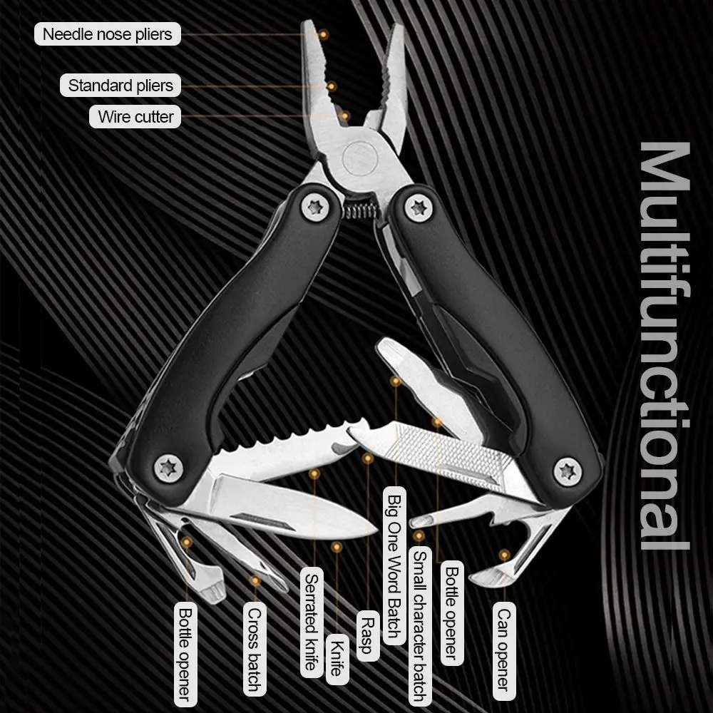 Stainless Steel Folding Pliers Mini 12-in-1 Combination Plier Bottle Opener Scissor Cutters Hand Tools Outdoor Camping Gears Kit
Stainless Steel Folding Pliers Mini 12-in-1 Combination Plier Bottle Opener Scissor Cutters Hand Tools Outdoor Camping Gears Kit