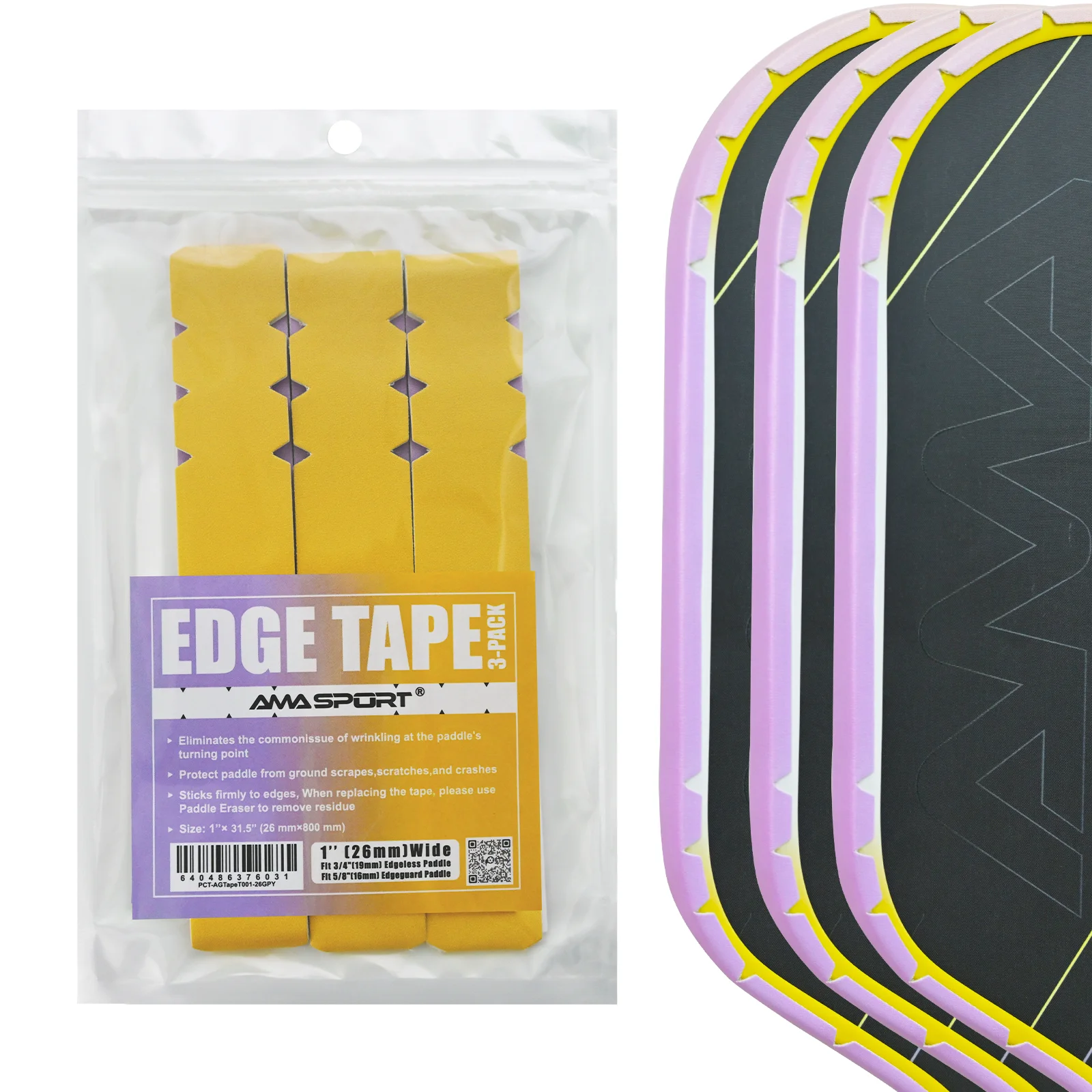 AMASPORT Защитная лента для весла Pickleball 23 мм/26 мм Лента для весла Pickleball Edge EUard без морщин
AMASPORT Защитная лента для весла Pickleball 23 мм/26 мм Лента для весла Pickleball Edge EUard без морщин