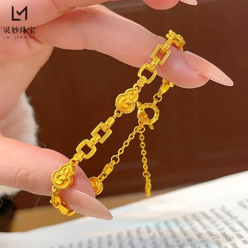 Luxury goods 24K real gold inheritance series chain spirit snake gourd bracelet au999 gold bracelet fashion
Luxury goods 24K real gold inheritance series chain spirit snake gourd bracelet au999 gold bracelet fashion