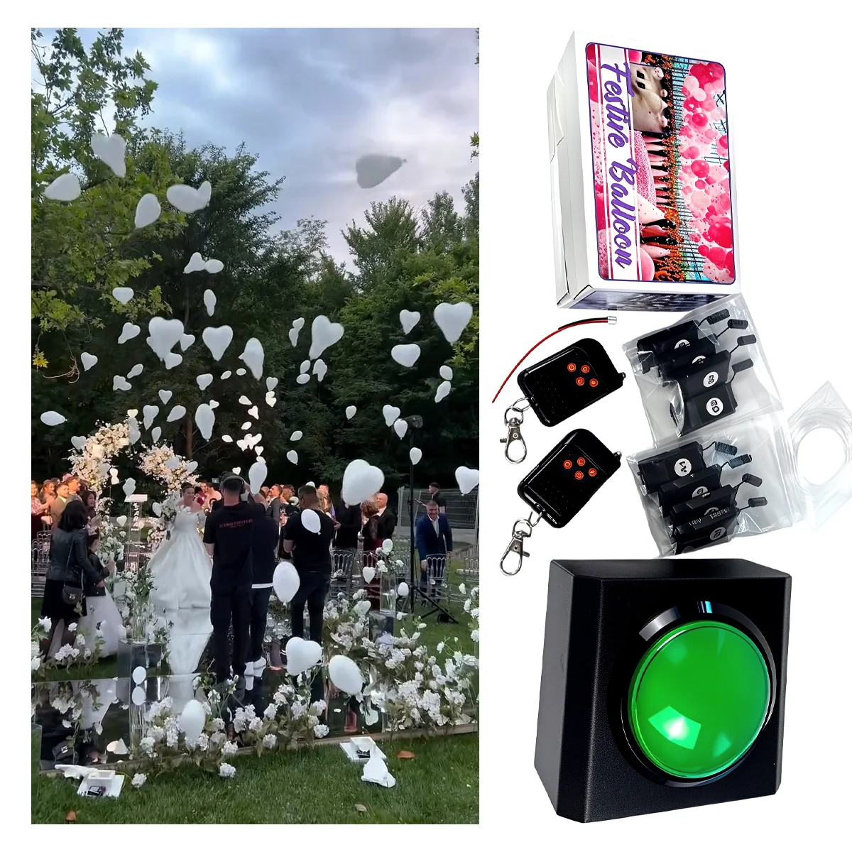 Remote Control Balloon Kit Balloon Blaster Exploding Balloon Machine For Bride Wedding Birthday Baby Gender Boy or Girl Party FX
Remote Control Balloon Kit Balloon Blaster Exploding Balloon Machine For Bride Wedding Birthday Baby Gender Boy or Girl Party FX