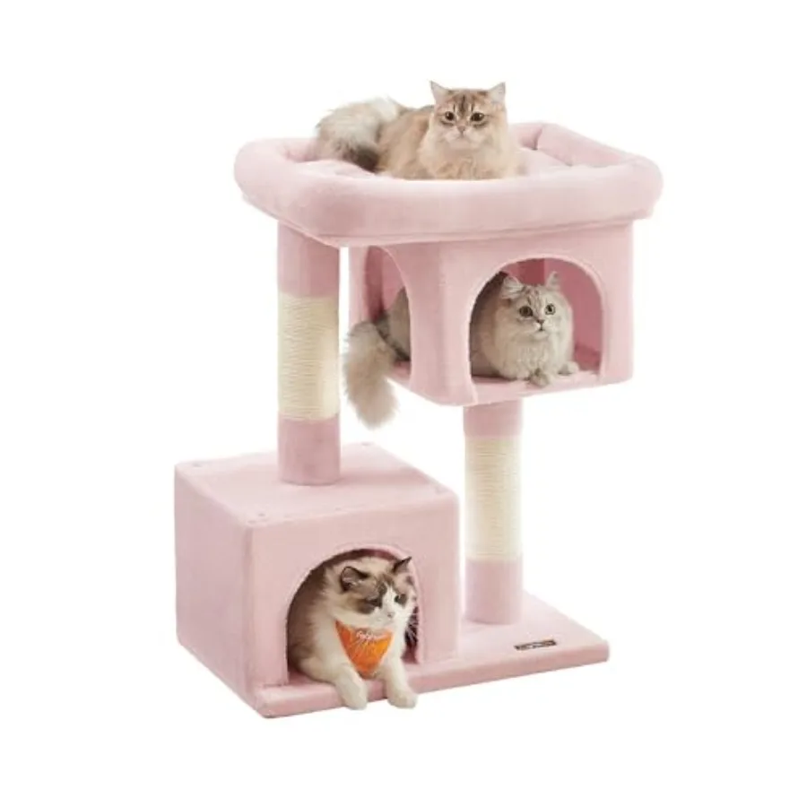 Cat Tree 33.1-Inch Cat Tower Plush Condo for Large Cats up to 16 lb Large Perch 2 Caves Scratching Post Jelly Pink UPCT061P01
Cat Tree 33.1-Inch Cat Tower Plush Condo for Large Cats up to 16 lb Large Perch 2 Caves Scratching Post Jelly Pink UPCT061P01