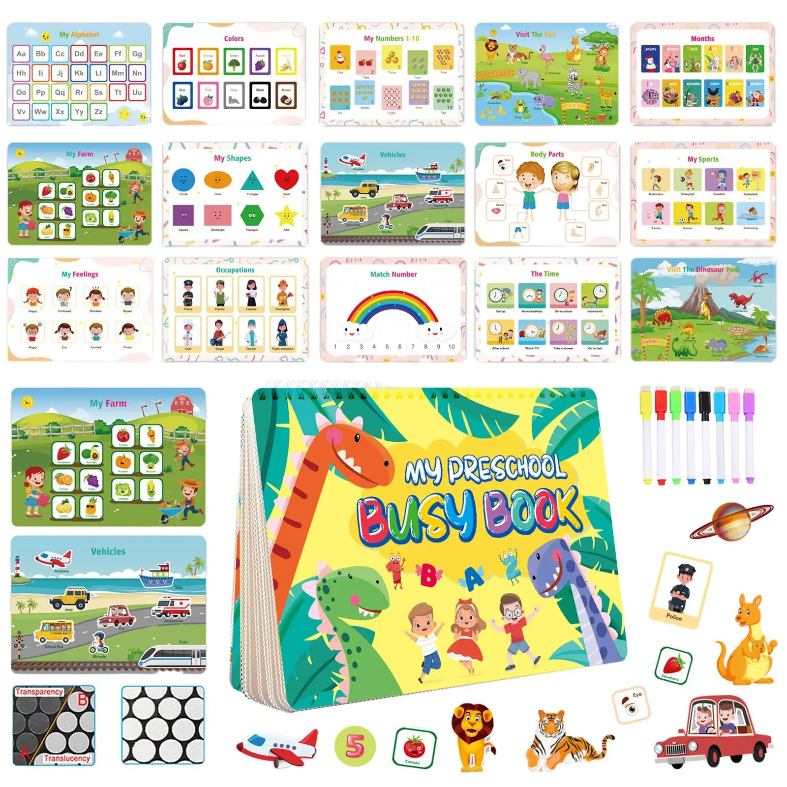 Montessori Toys, Activity Book, Ages 1-3 Learning Interactive Toddlers Stickers Book for Special Needs Toy Road
Montessori Toys, Activity Book, Ages 1-3 Learning Interactive Toddlers Stickers Book for Special Needs Toy Road