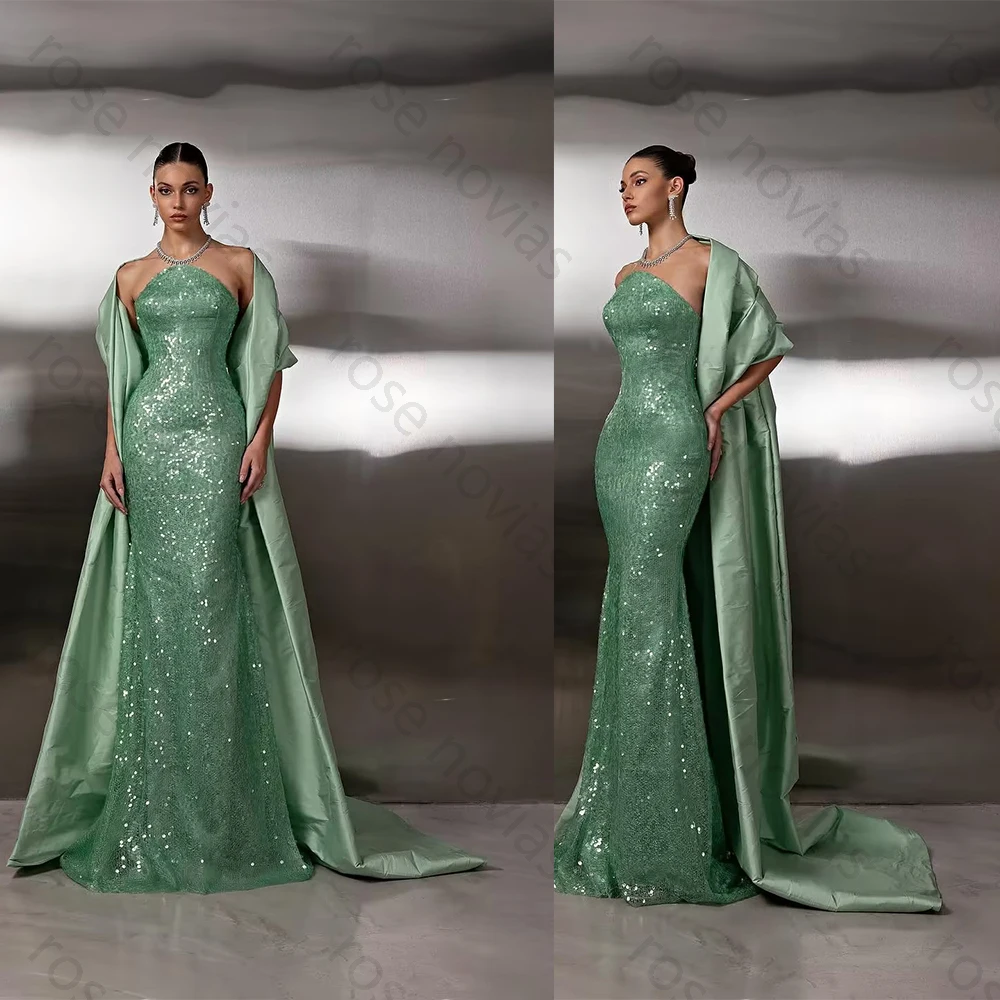 Customized High Quality Green Sequined for Evening Dresses Strapless Mermaid Sexy for Floor-length Bespoke Occasion Party Dress
Customized High Quality Green Sequined for Evening Dresses Strapless Mermaid Sexy for Floor-length Bespoke Occasion Party Dress