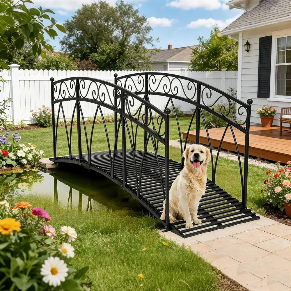 Kinlie 8 T Metal Arch Garden Bridge – Heightened Patio Outdoor Bridge with Saety Guardrails, Decorative Lanng Iron ootbridge or
Kinlie 8 T Metal Arch Garden Bridge – Heightened Patio Outdoor Bridge with Saety Guardrails, Decorative Lanng Iron ootbridge or