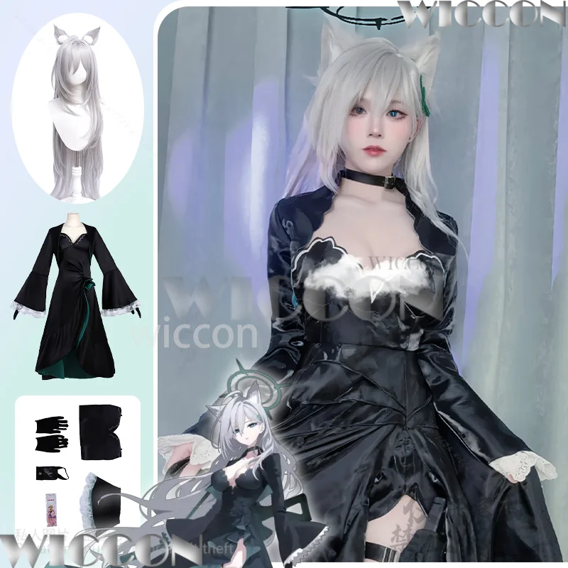 Blue Archive Game Cosplay Sunaokami Shiroko Black Evening Dress Sexy Gothic Lolita Wig Furry Earwear Comic CON Outfit Customized
Blue Archive Game Cosplay Sunaokami Shiroko Black Evening Dress Sexy Gothic Lolita Wig Furry Earwear Comic CON Outfit Customized