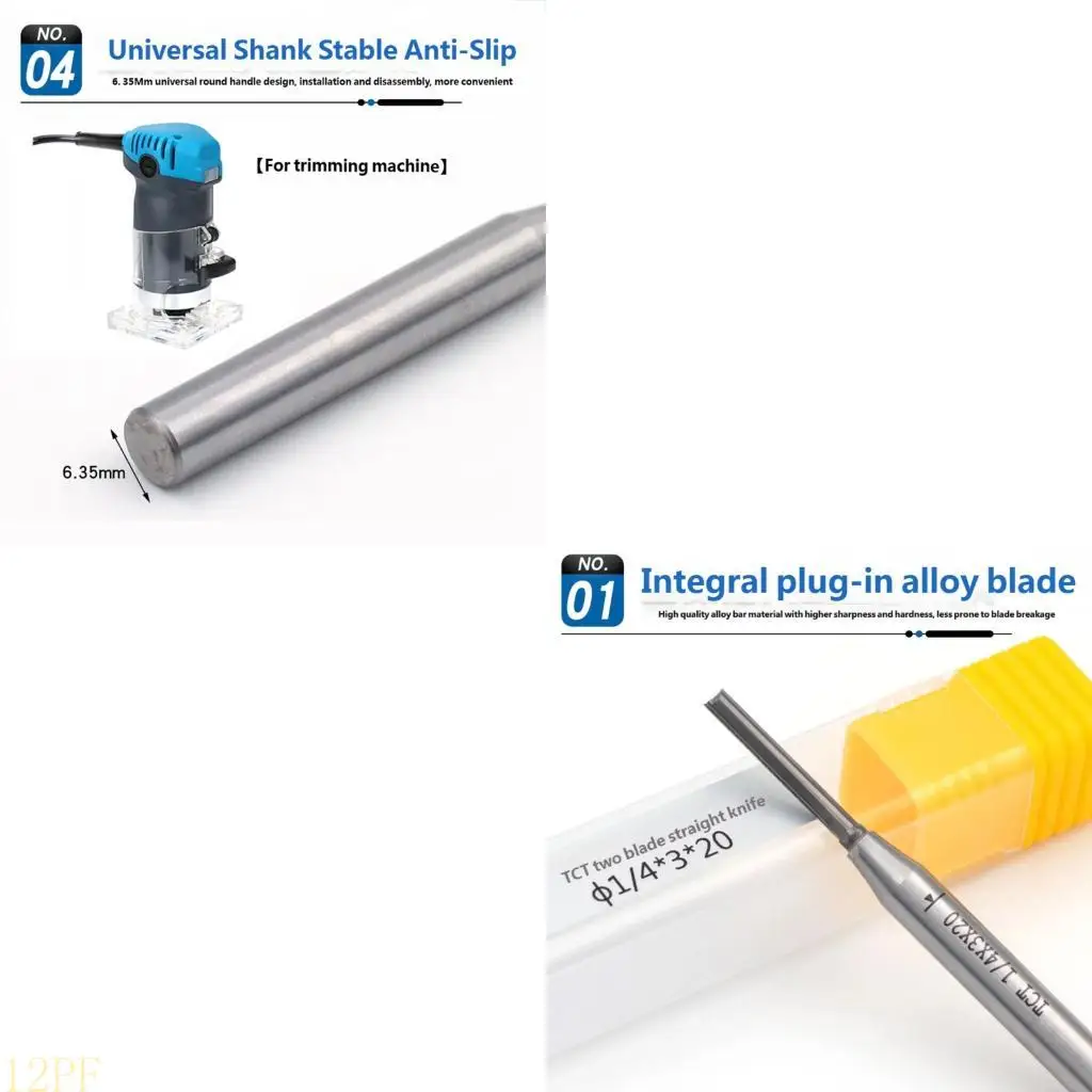 12PF Double Flute Straight Router Bits 1/4 Inches Shank Flush Trim Router Bit Gift
12PF Double Flute Straight Router Bits 1/4 Inches Shank Flush Trim Router Bit Gift