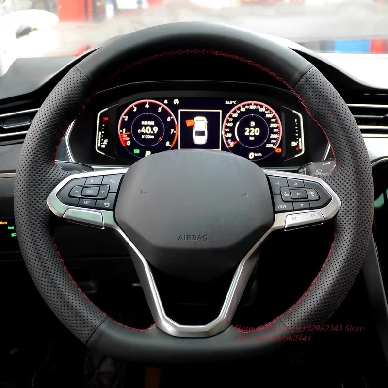 Сшитый вручную кожаный чехол на руль из наппа для Volkswagen VW Magotan Touareg Viloran ID.3 ID.4 Golf CC автомобильные аксессуары
Сшитый вручную кожаный чехол на руль из наппа для Volkswagen VW Magotan Touareg Viloran ID.3 ID.4 Golf CC автомобильные аксессуары
