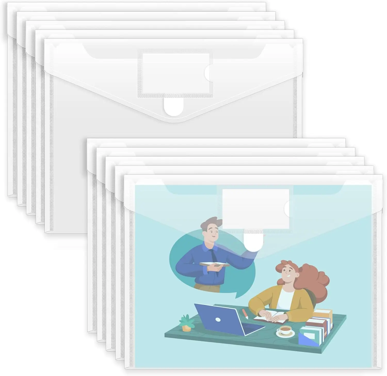 Clear Plastic Envelopes 10 Pack for Document Storage, Poly File Folders with Label Pockets for School Home Office, US Letter A4
Clear Plastic Envelopes 10 Pack for Document Storage, Poly File Folders with Label Pockets for School Home Office, US Letter A4