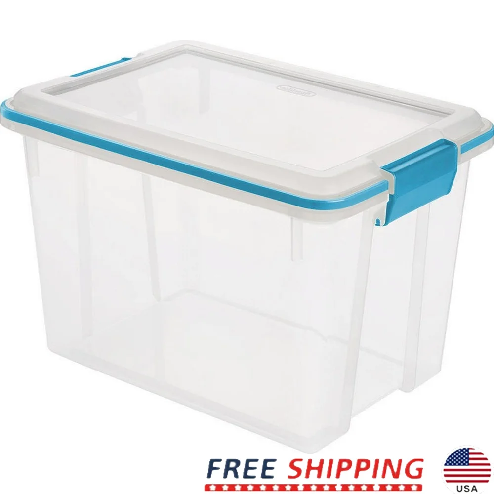 20 Quart Clear Storage Bin with Gasket Lid Stackable Weather Resistant Plastic Container Organizing Home Office Documents
20 Quart Clear Storage Bin with Gasket Lid Stackable Weather Resistant Plastic Container Organizing Home Office Documents