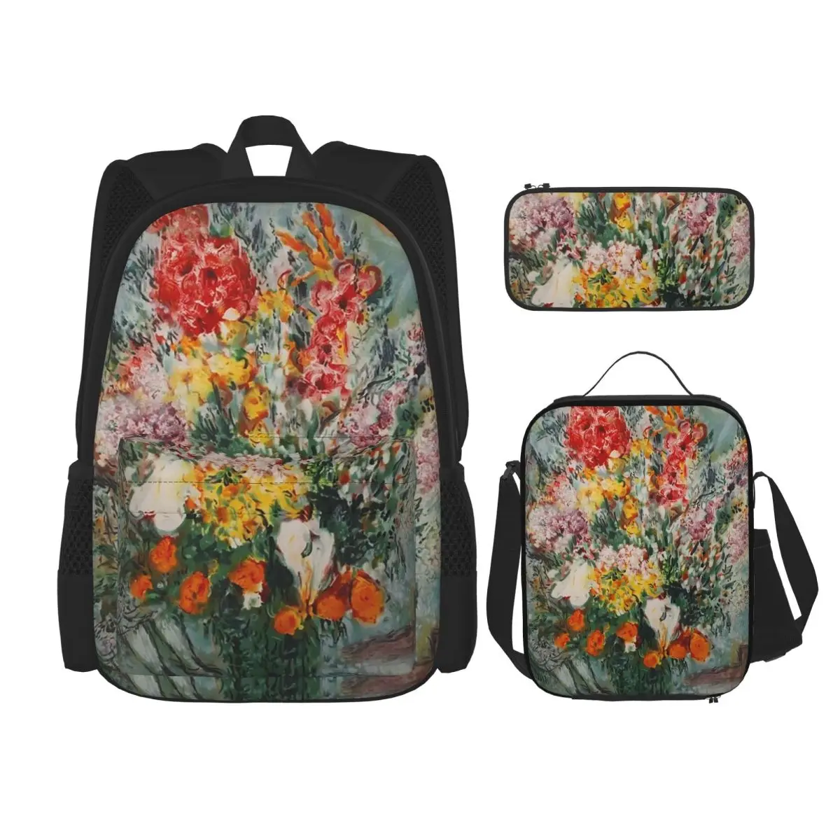 Marc Chagall Bouquet De Fleurs Backpacks Boys Girls Bookbag Students School Bags Kids Rucksack Lunch Bag Pen Bag Three-Piece Set
Marc Chagall Bouquet De Fleurs Backpacks Boys Girls Bookbag Students School Bags Kids Rucksack Lunch Bag Pen Bag Three-Piece Set