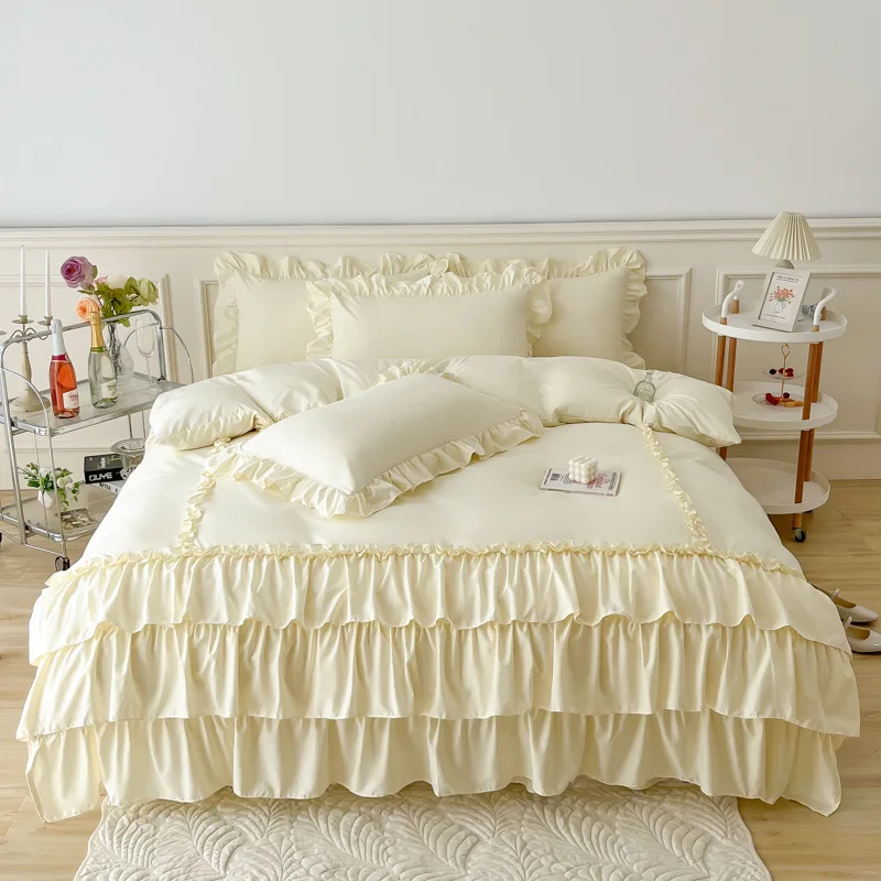 Multilayer Ruffle Princess Bedding Set Bedskirt Washed Cotton Duvet Cover Bed Linen Sheets Korean Style Elegant Sweet Queen King
Multilayer Ruffle Princess Bedding Set Bedskirt Washed Cotton Duvet Cover Bed Linen Sheets Korean Style Elegant Sweet Queen King