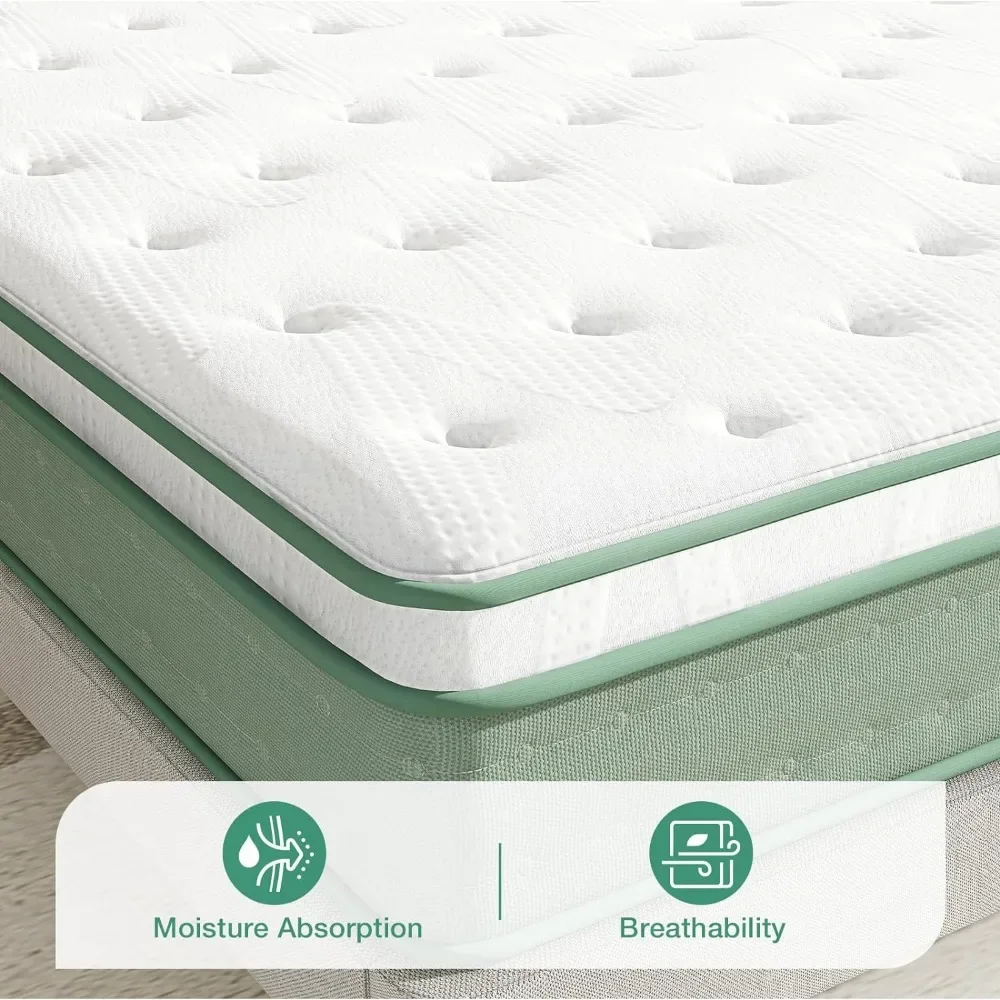 Mattress, 10 Inch Hybrid Mattress in a Box, High Resilience Foam with Pocket Springs for a Peaceful Sleep
Mattress, 10 Inch Hybrid Mattress in a Box, High Resilience Foam with Pocket Springs for a Peaceful Sleep