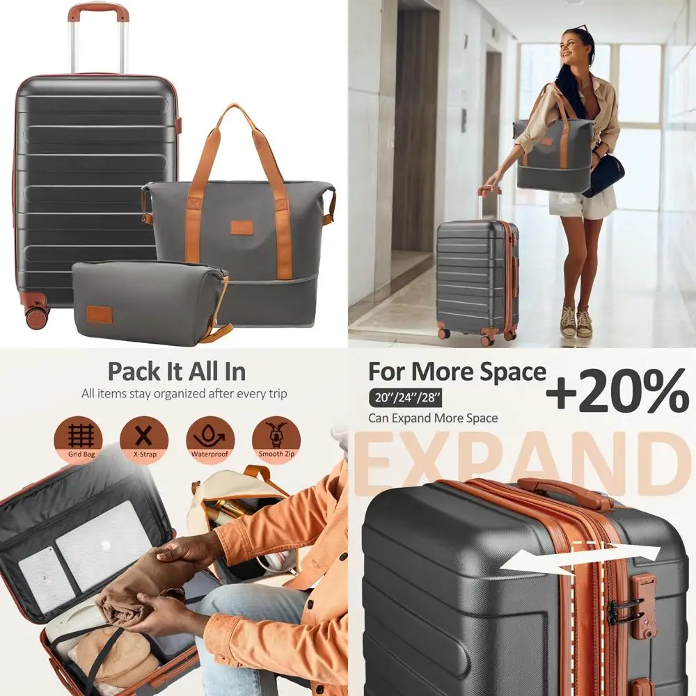 Легкий набор чемоданов-спиннеров с замком TSA — коллекция чемоданов с твердым корпусом из трех предметов для ручной клади для путешествий
Легкий набор чемоданов-спиннеров с замком TSA — коллекция чемоданов с твердым корпусом из трех предметов для ручной клади для путешествий