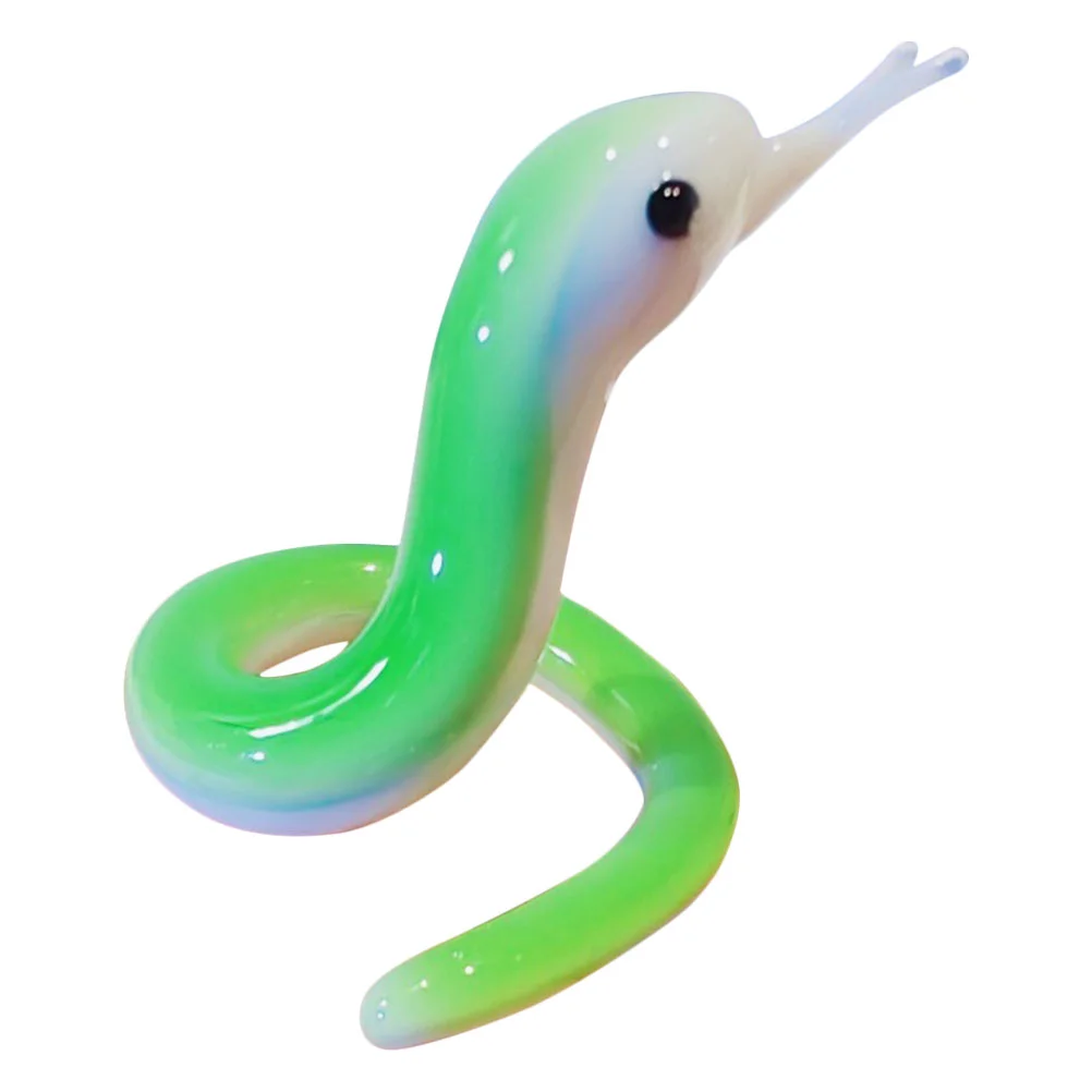 Glass Snake Ornament Mini Cartoon Statue Serpentine Miniature Animals Vintage Decor 
Glass Snake Ornament Mini Cartoon Statue Serpentine Miniature Animals Vintage Decor