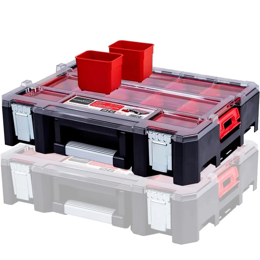 Органайзер-контейнер для инструментов Deep Tray, сверхпрочный, с 15 съемными отсеками, для фурнитуры, сантехники, электрических соединителей
Органайзер-контейнер для инструментов Deep Tray, сверхпрочный, с 15 съемными отсеками, для фурнитуры, сантехники, электрических соединителей