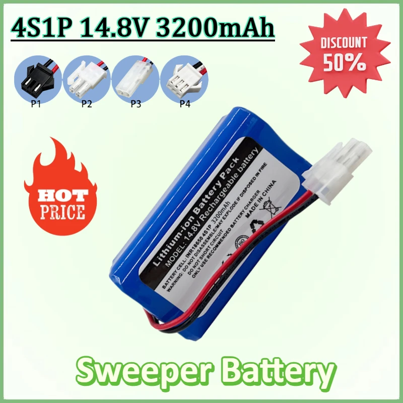 New 4S1P 14.8V 3200mAh Rechargeable Battery for Xiaomi/Ecovacs/ ILife/Chuwi Sweeping Robot Electric Tools Floor Sweepers
New 4S1P 14.8V 3200mAh Rechargeable Battery for Xiaomi/Ecovacs/ ILife/Chuwi Sweeping Robot Electric Tools Floor Sweepers